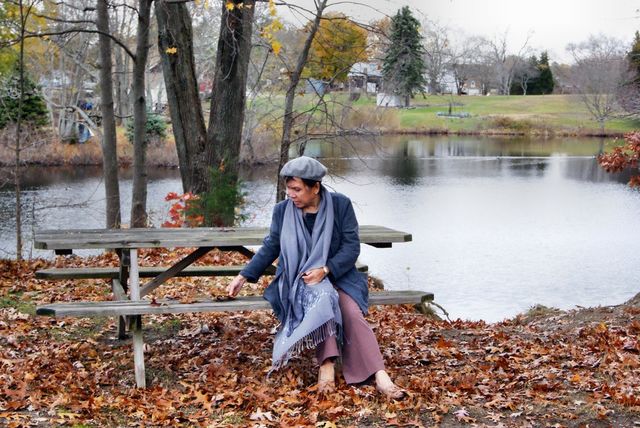 Woman on a bench