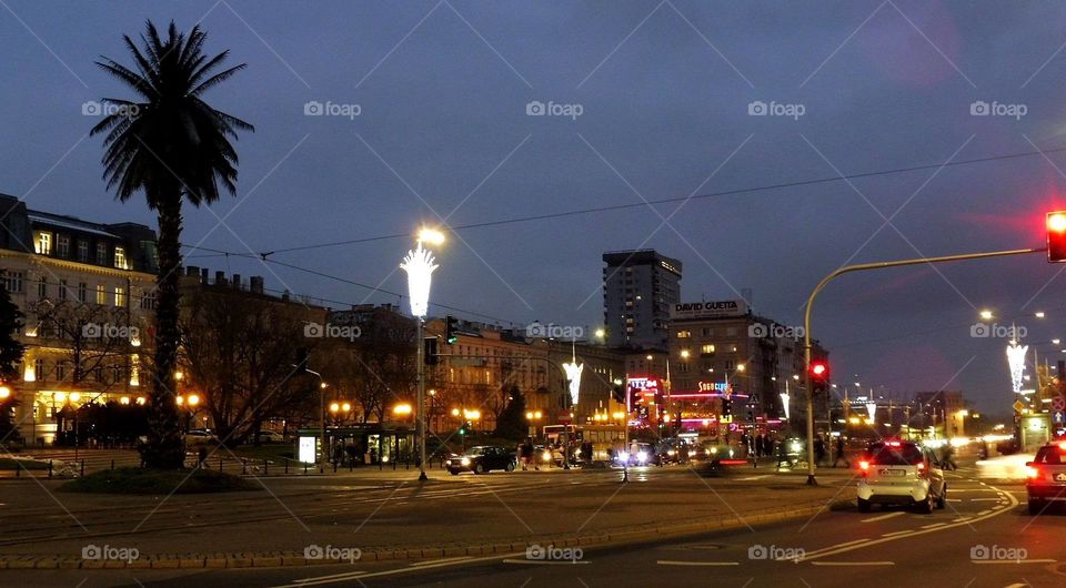 Warsaw by night
