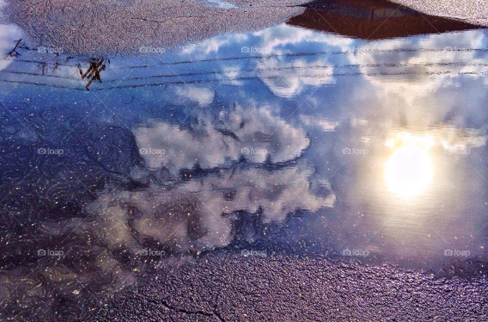After the storm . Reflection in a puddle 