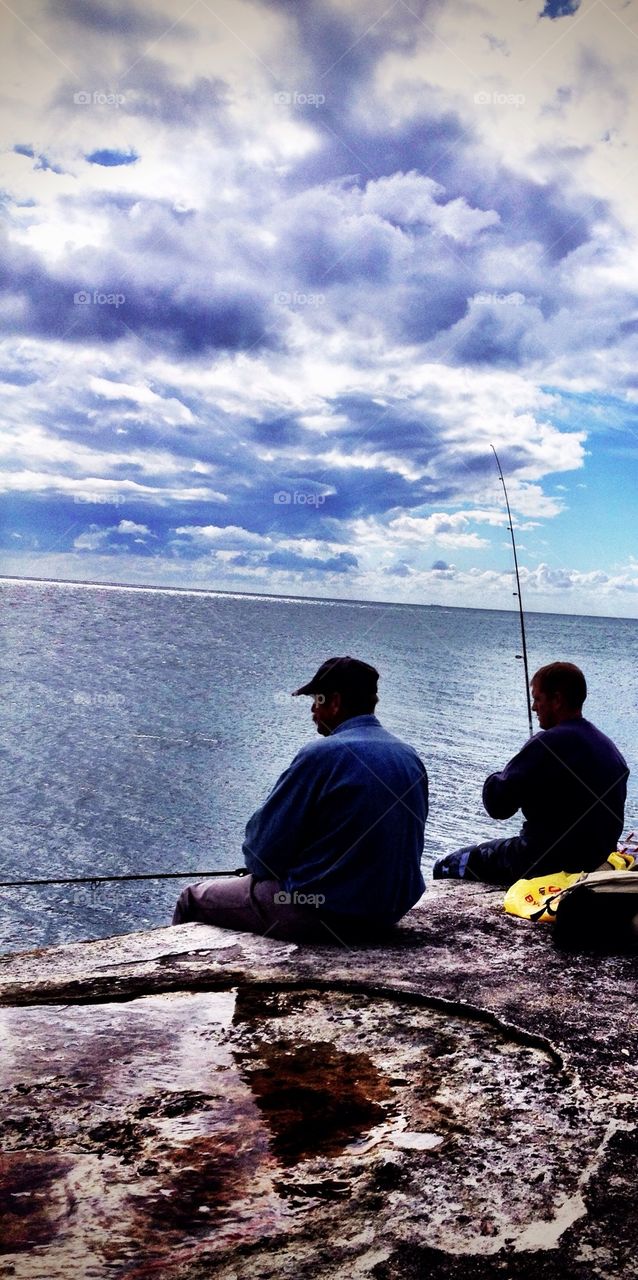 Fishermen from behind