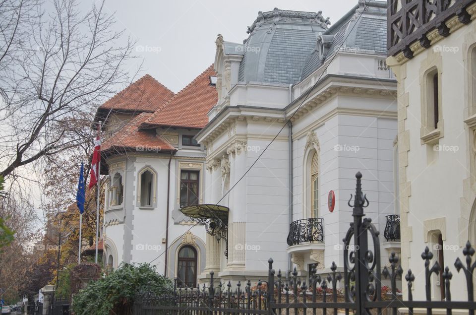 Classic style houses view in Bucharest