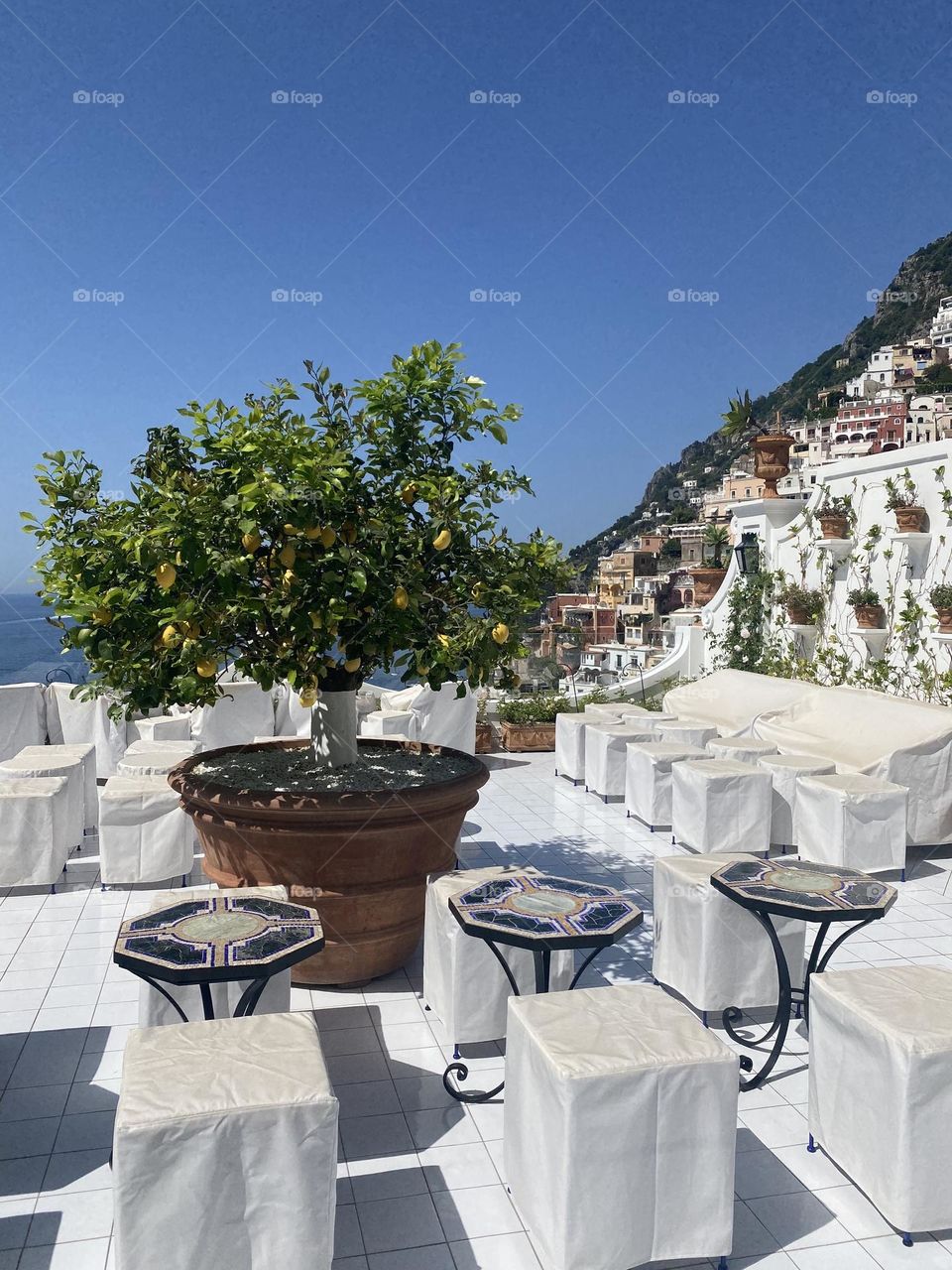 Positano Dining Balcony with Lemon Tree
