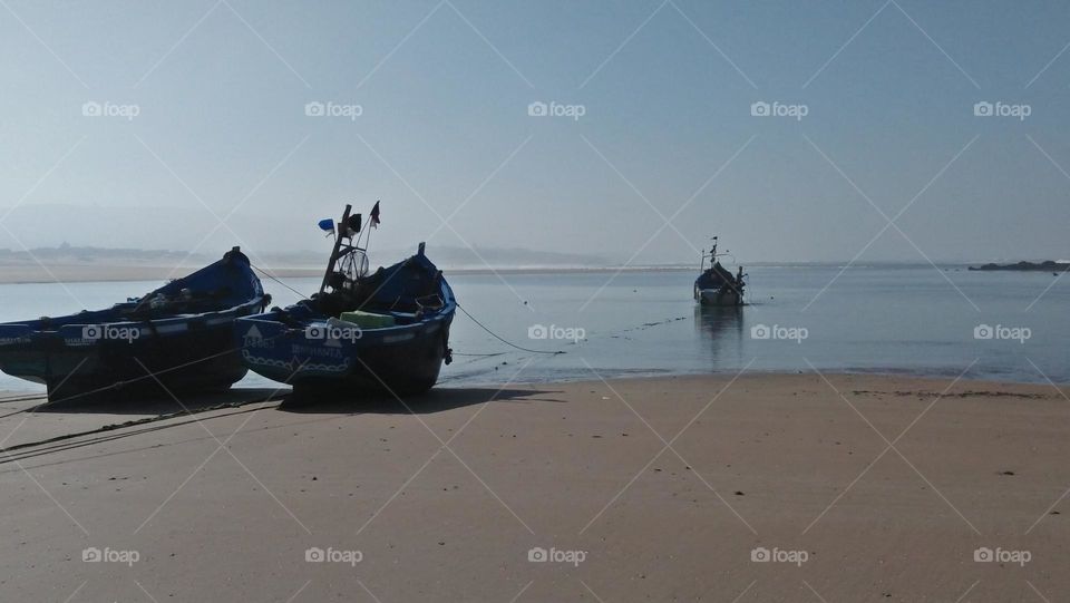 boats near the sea.