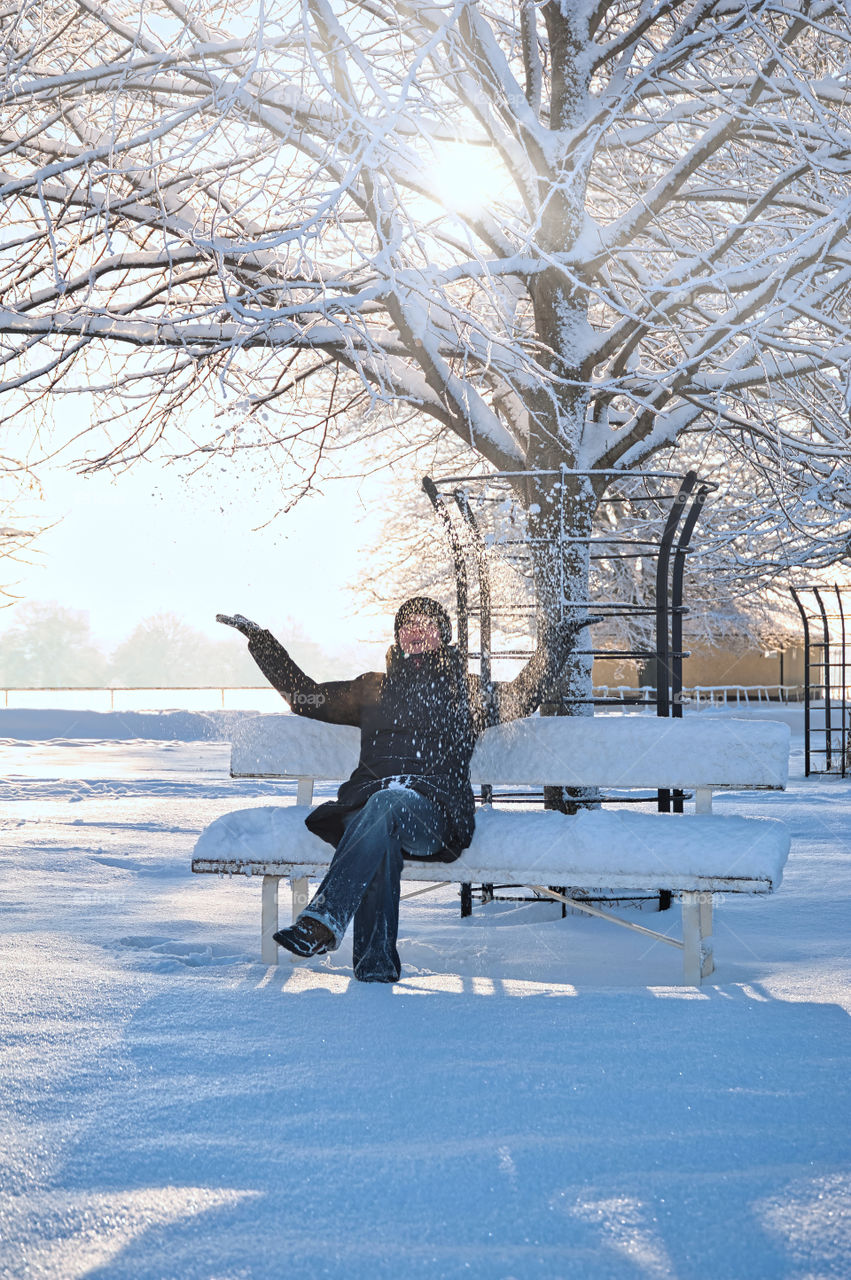 Enjoying winter in the park.