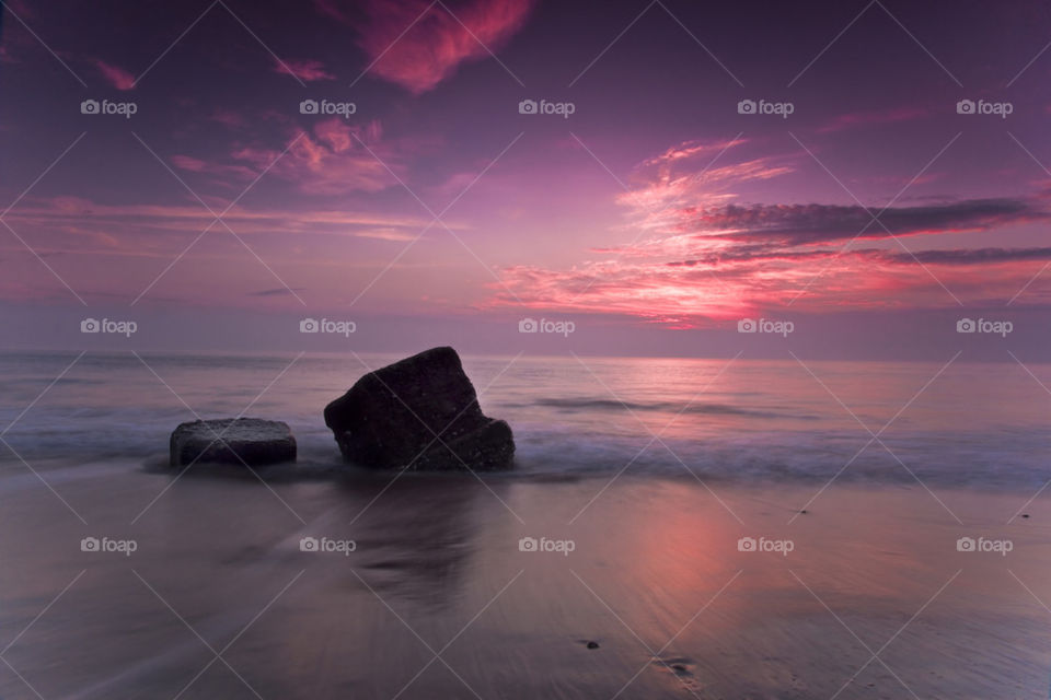 beach sunset sunrise sea by alex_kore