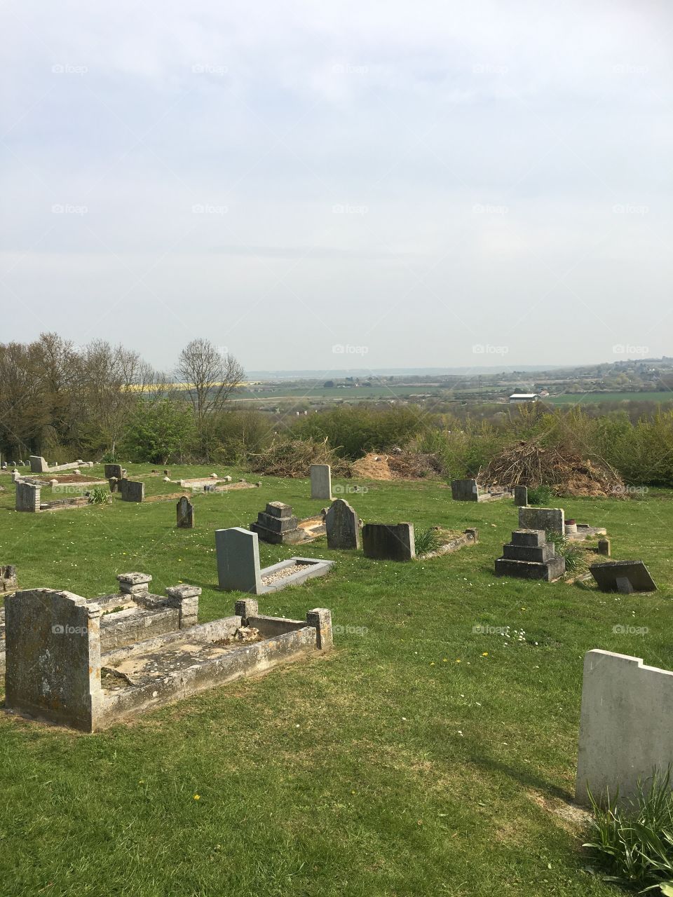 Cemetery and view