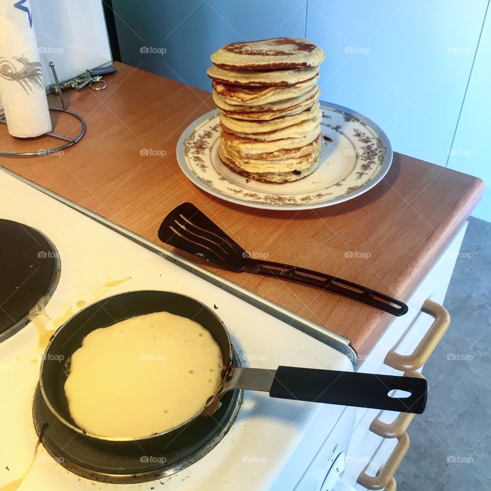 Making pancakes