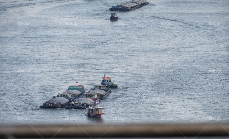 Transportation ship in the river