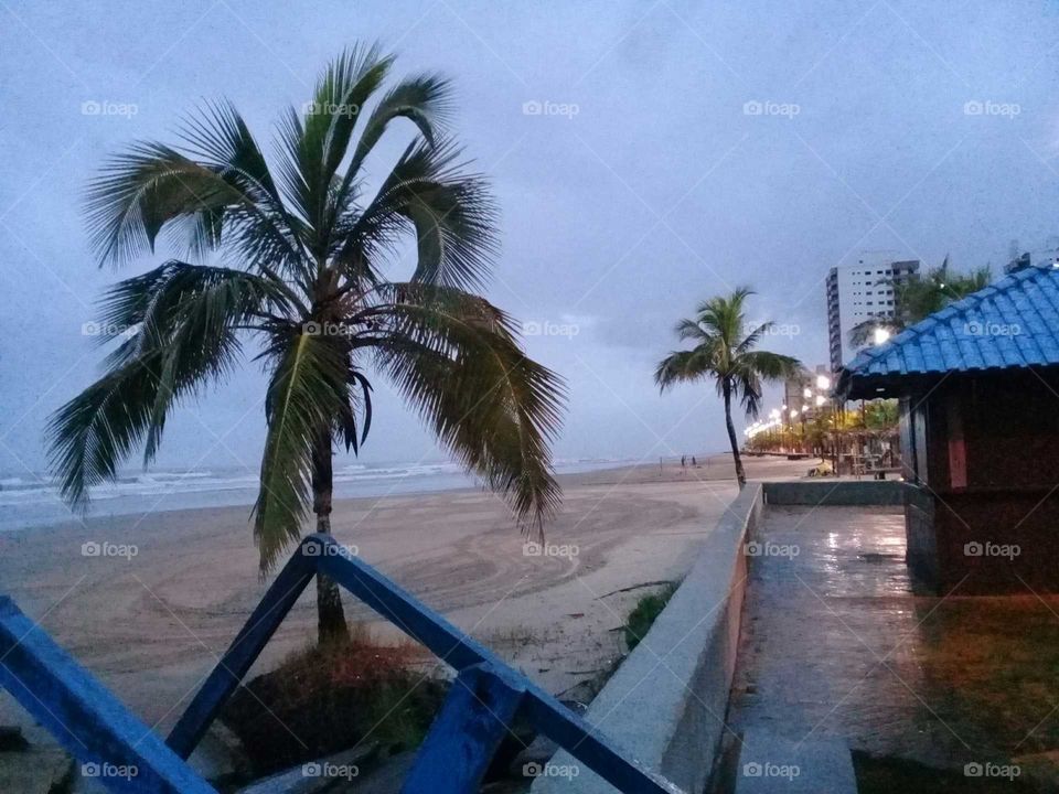 rainy day on the beach
