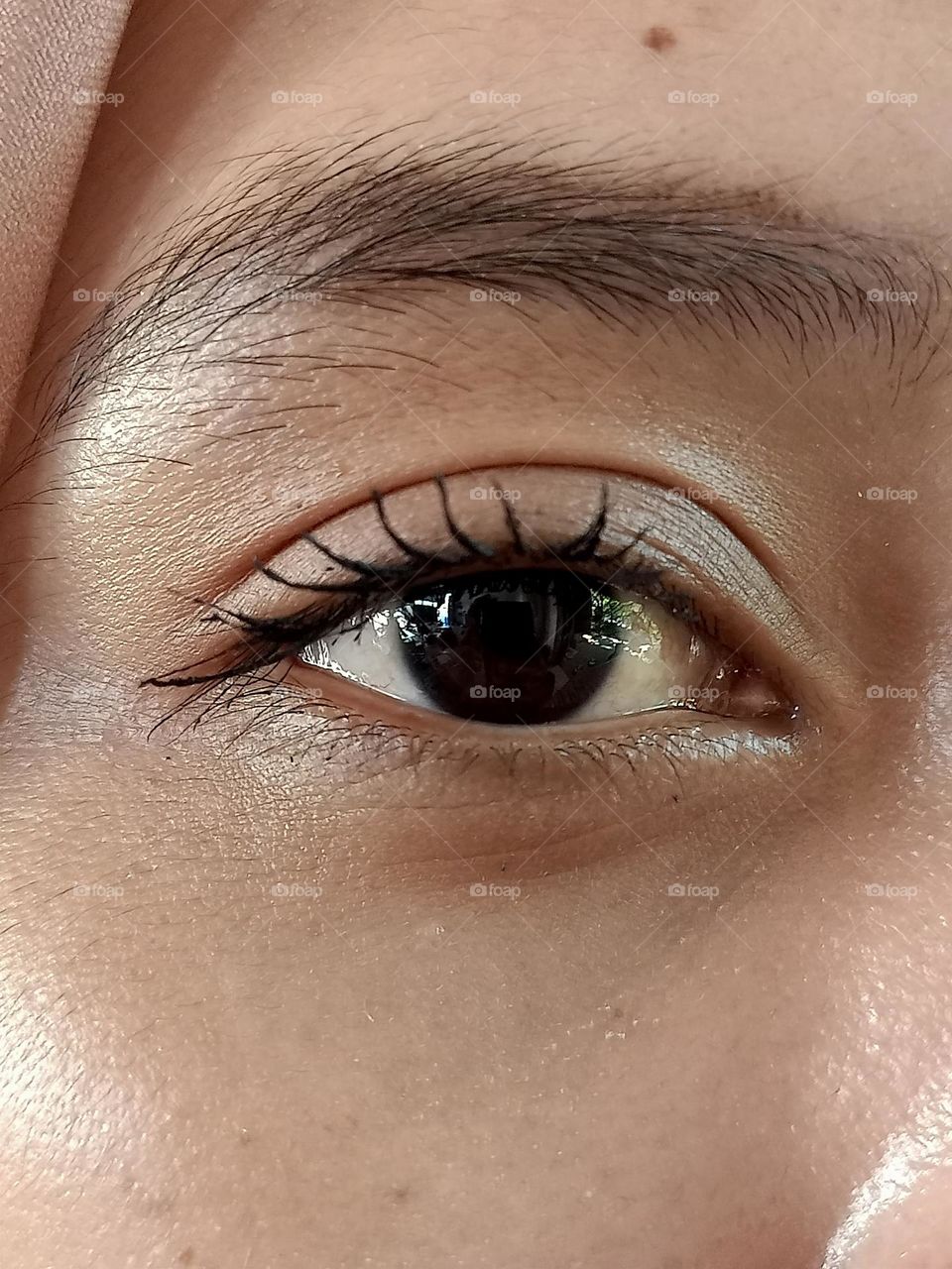 Close-up of young woman's eyes