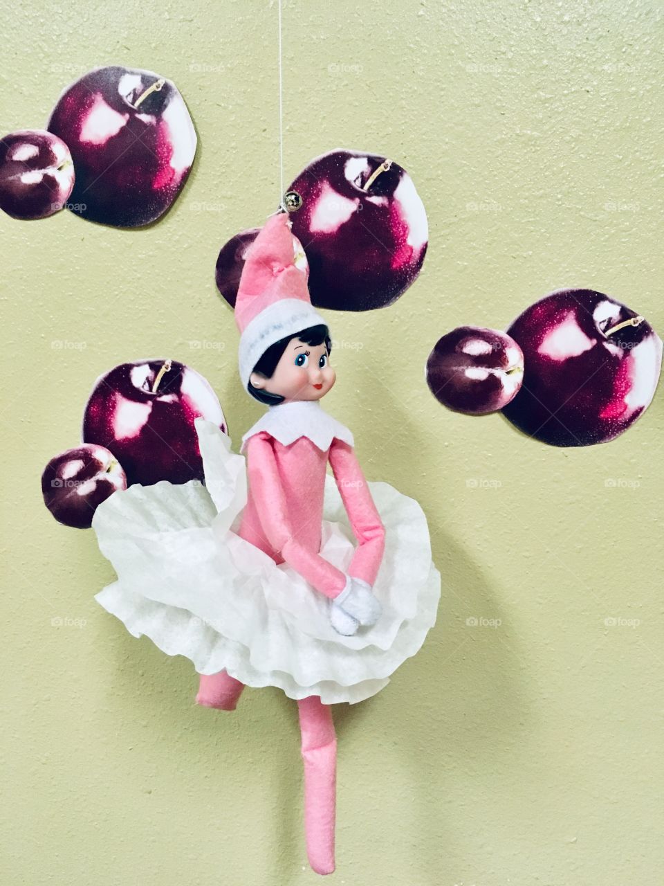 Naughty elf dancing like the Sugar Plum Fairy from the Nutcracker ballet