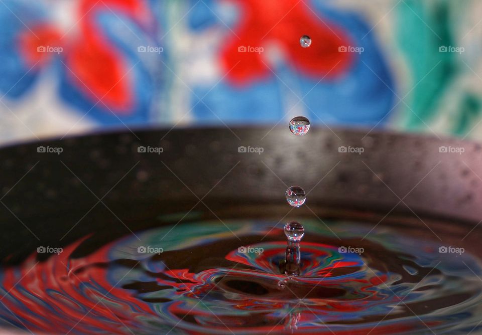 Close-up of water drops on water