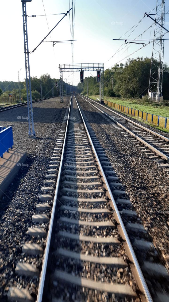 railroad tracks straight