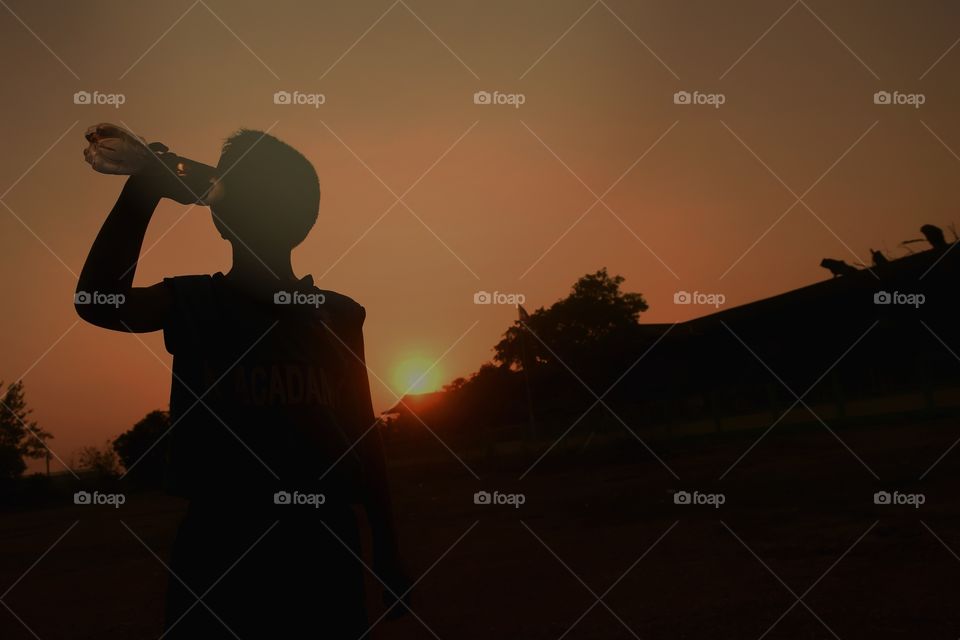 silouette drinking water