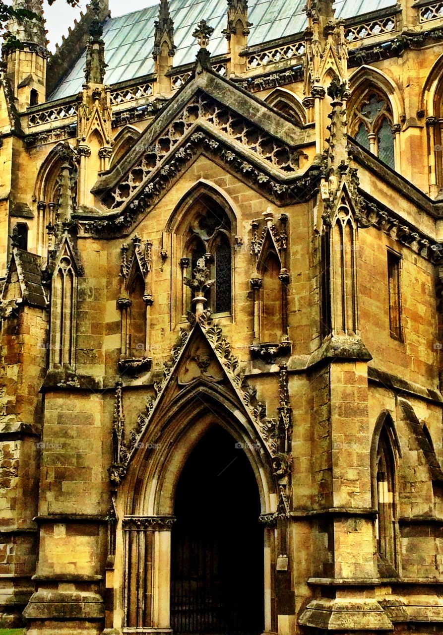 Old gothic church doorway 