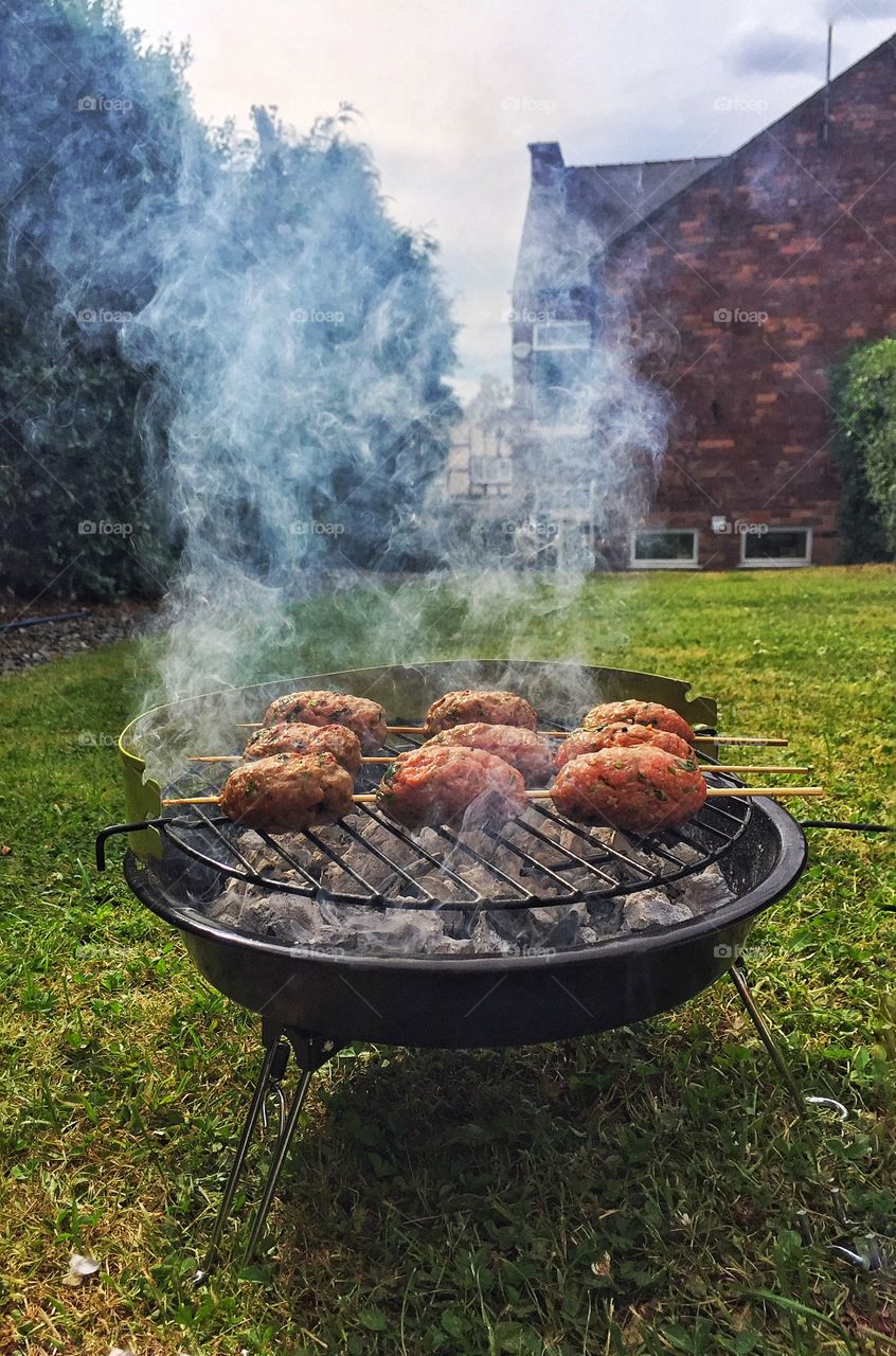 Kebabs on barbecue