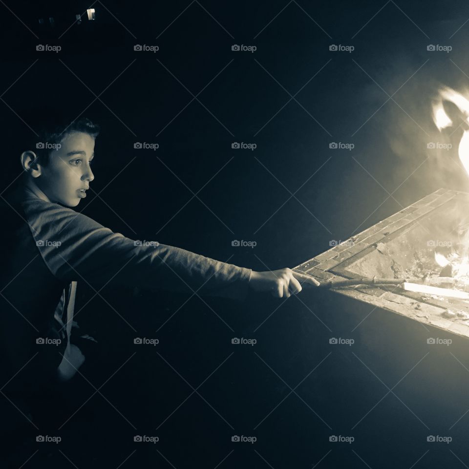 Boy and fire 