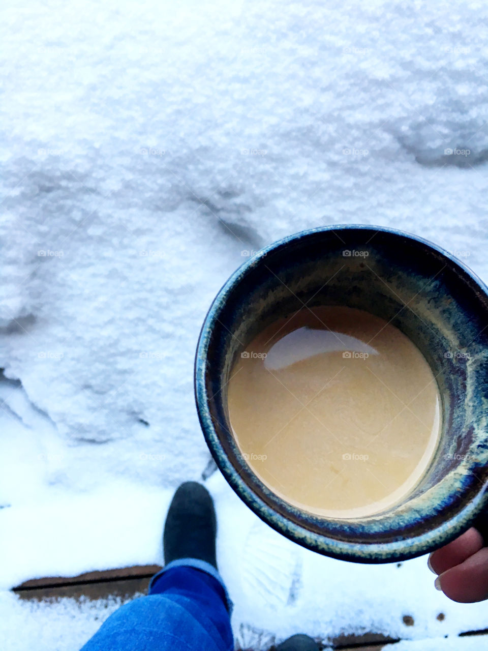 Snowy morning coffee 