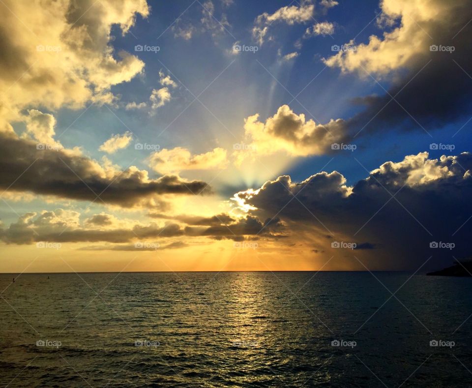 Sunset, Island Sunset, Caribbean Sunset, Sunset On St. Maarten 