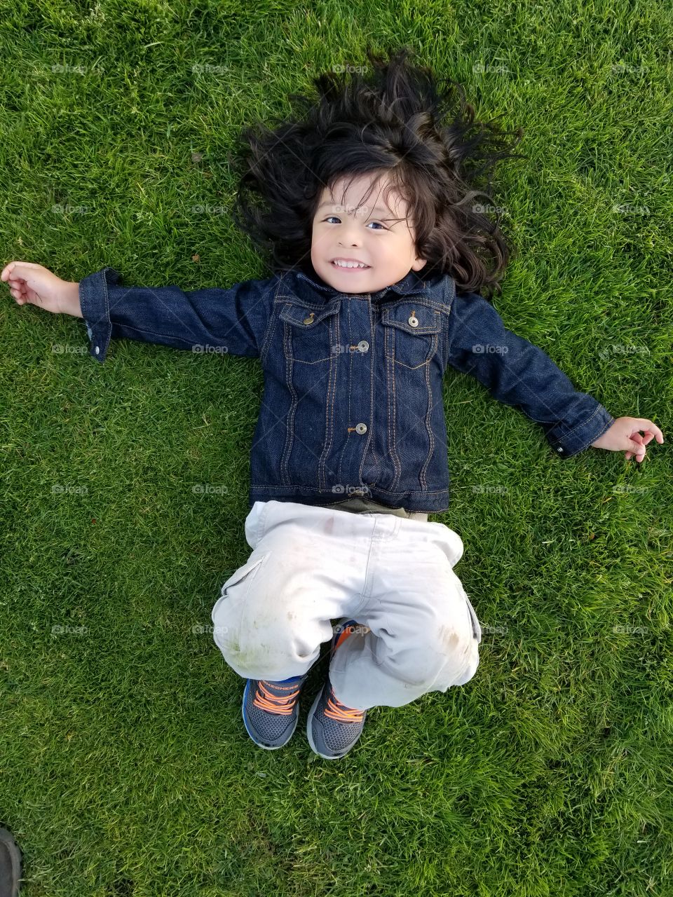Smiling to nature, smiling to dad.