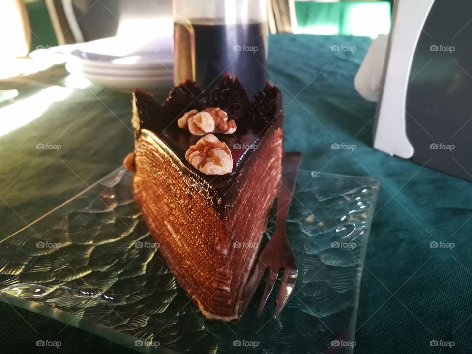Delicious chocolate crepe cake