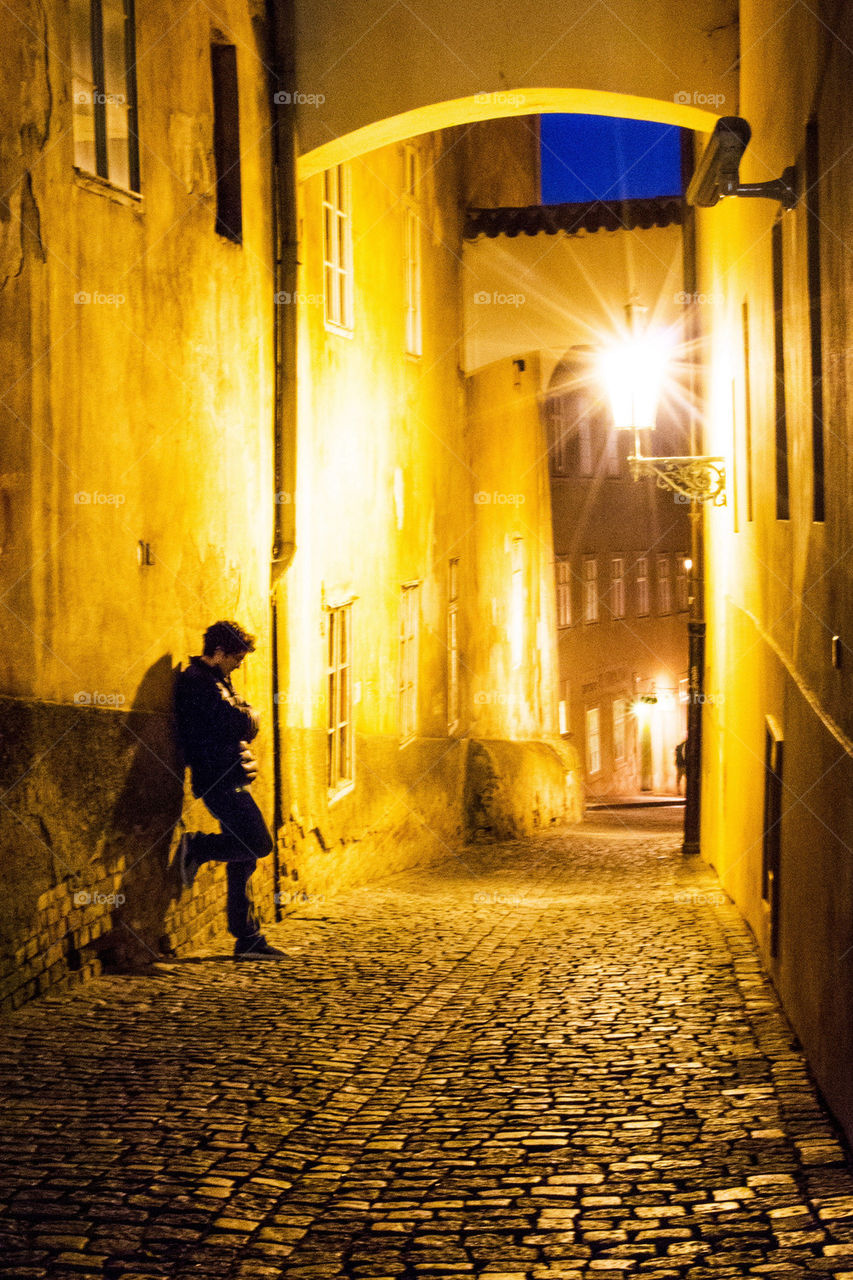 Man under the streetlight 