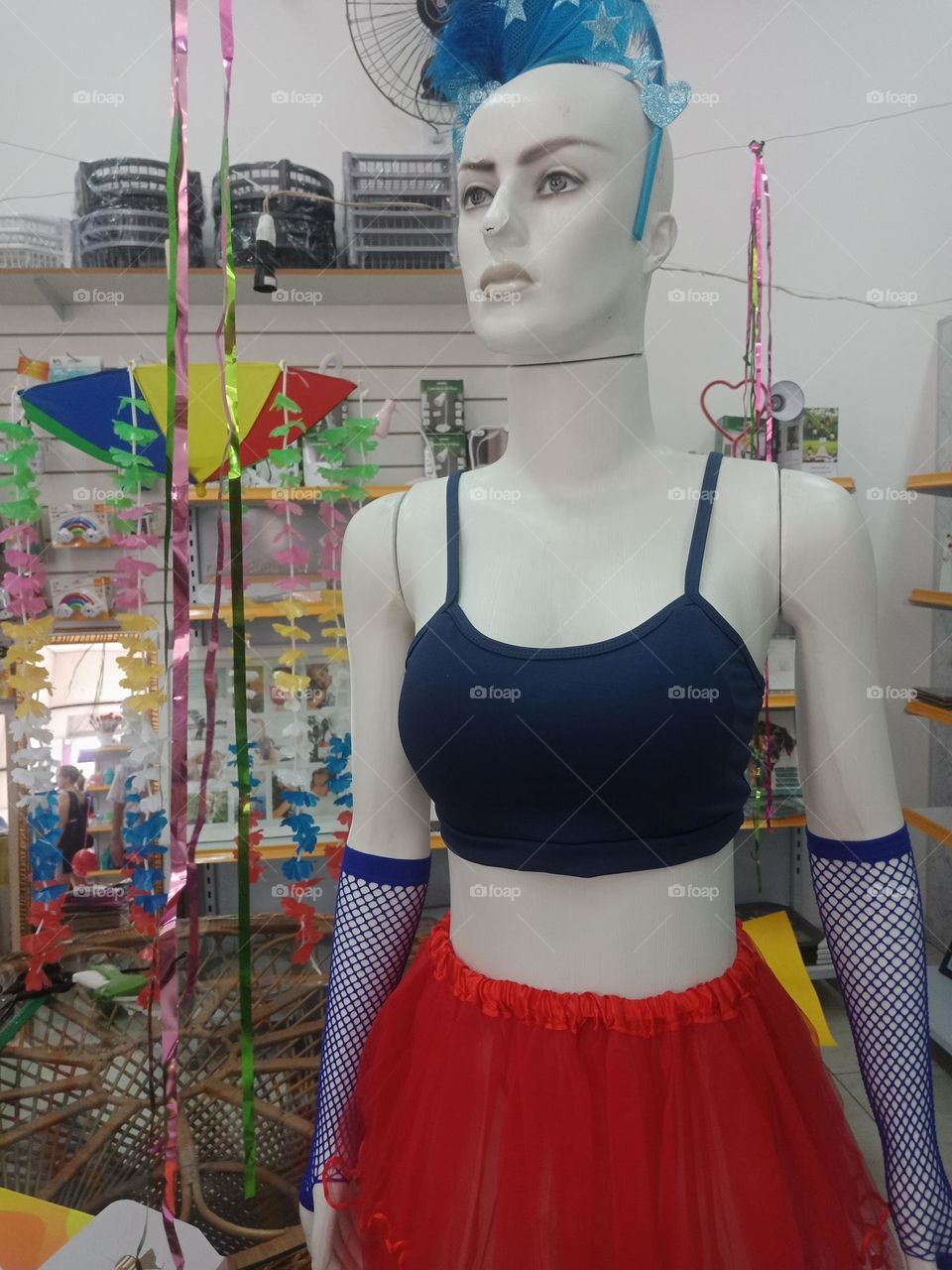 manequin with outfit for carnaval, shop ideas