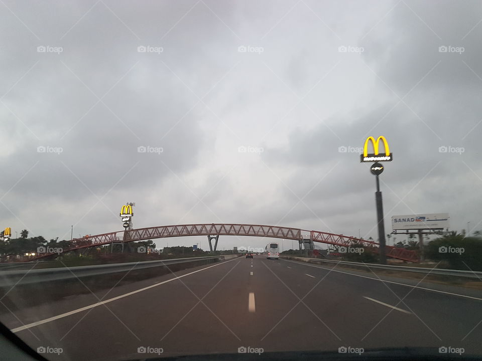 McDonalds McDonald's McDonald road green sky gray