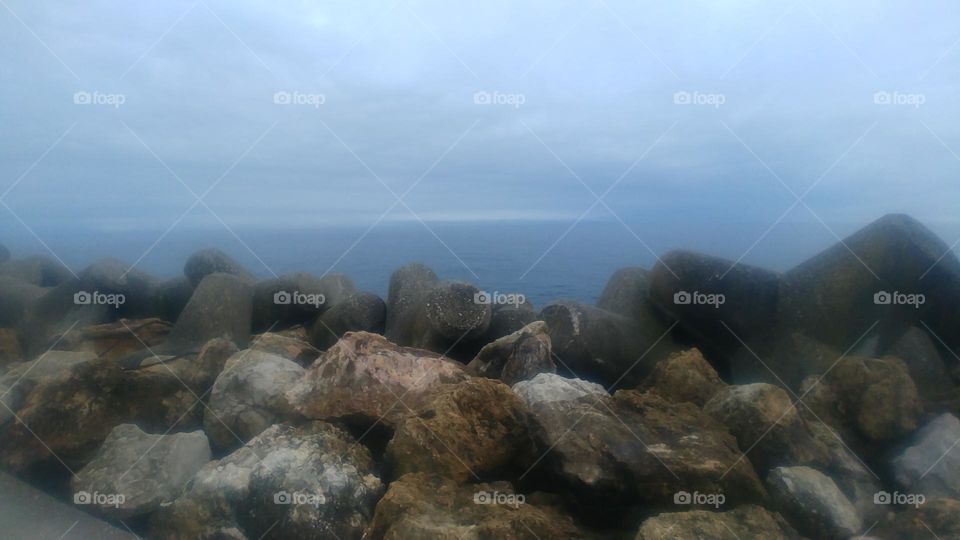 Seawalls on the coast