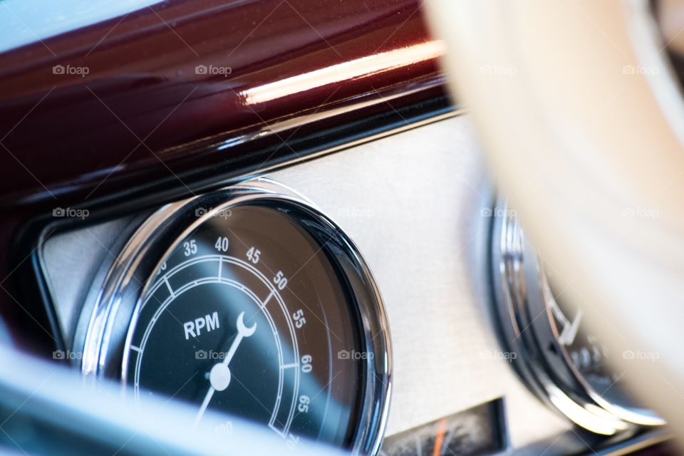 Classic car instrument panel