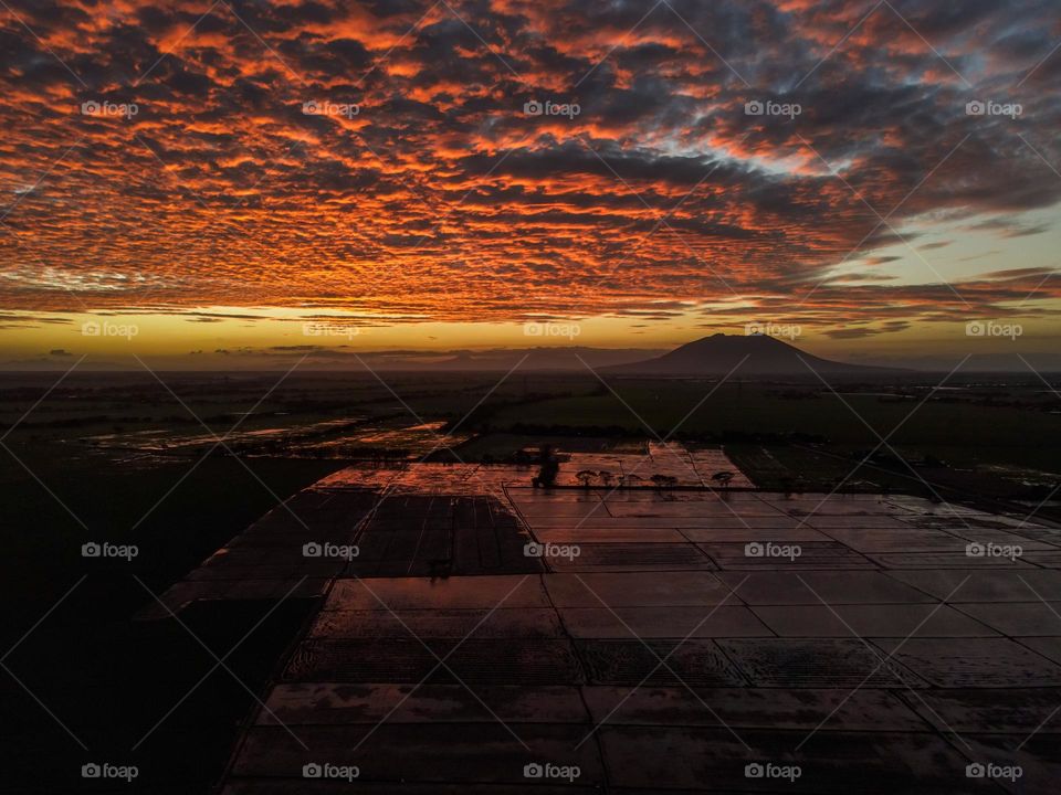 The flaring Dusk lights on the sky