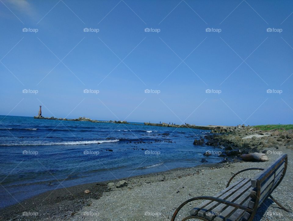 Beach in a small town