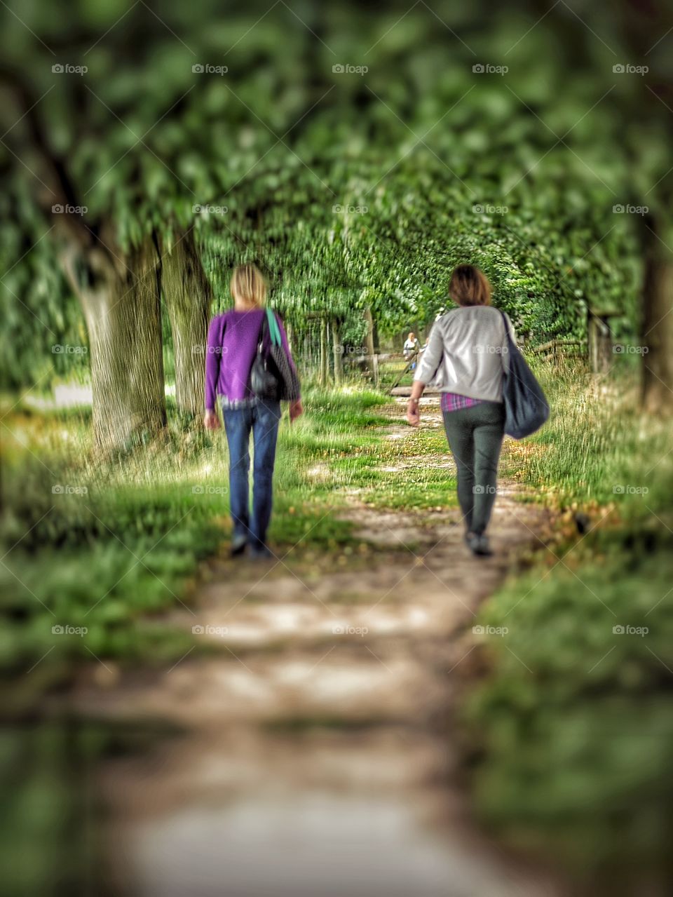 Two women. Walking 