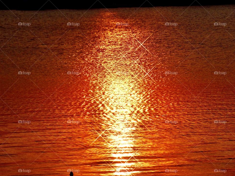 Sunset on the beautiful lake in Indiana 