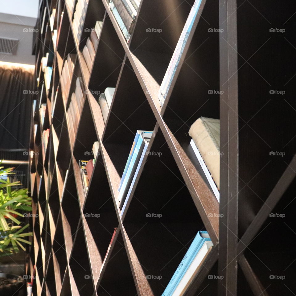 Colourful Books in wooden squares 