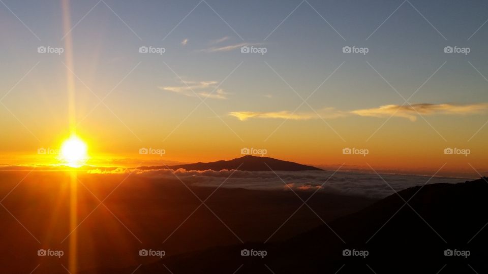 mountaintop sunset
