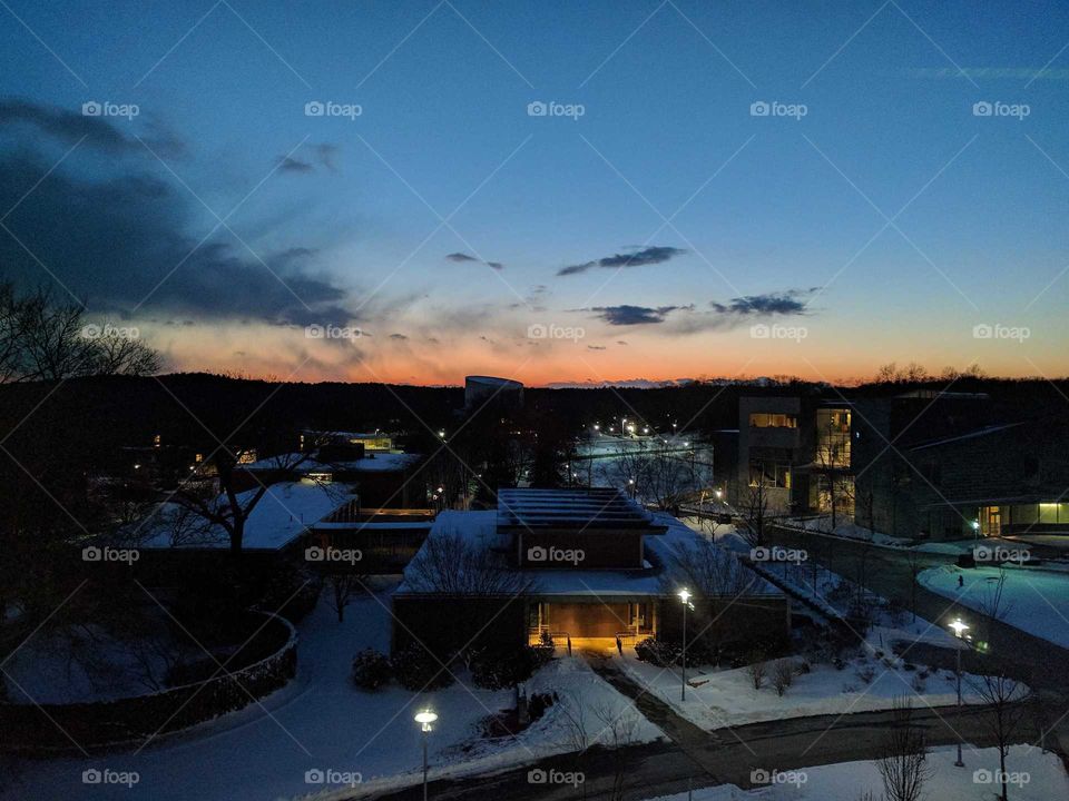 Winter sky at dusk