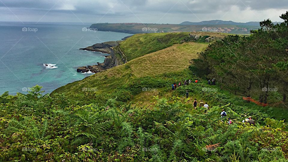 Hiking by the coast 