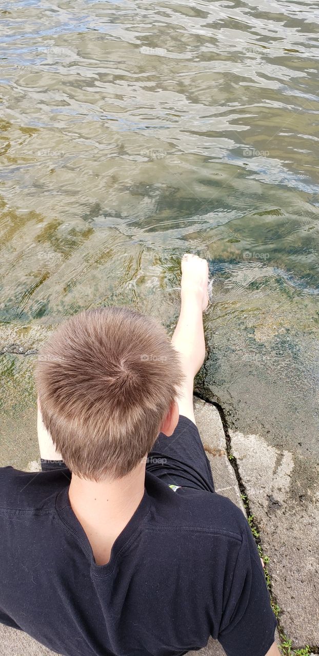 relaxing by the river