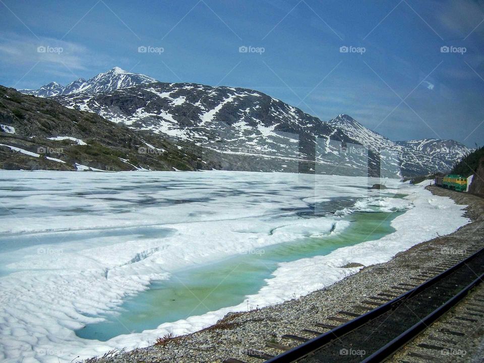 Lake covered with ice