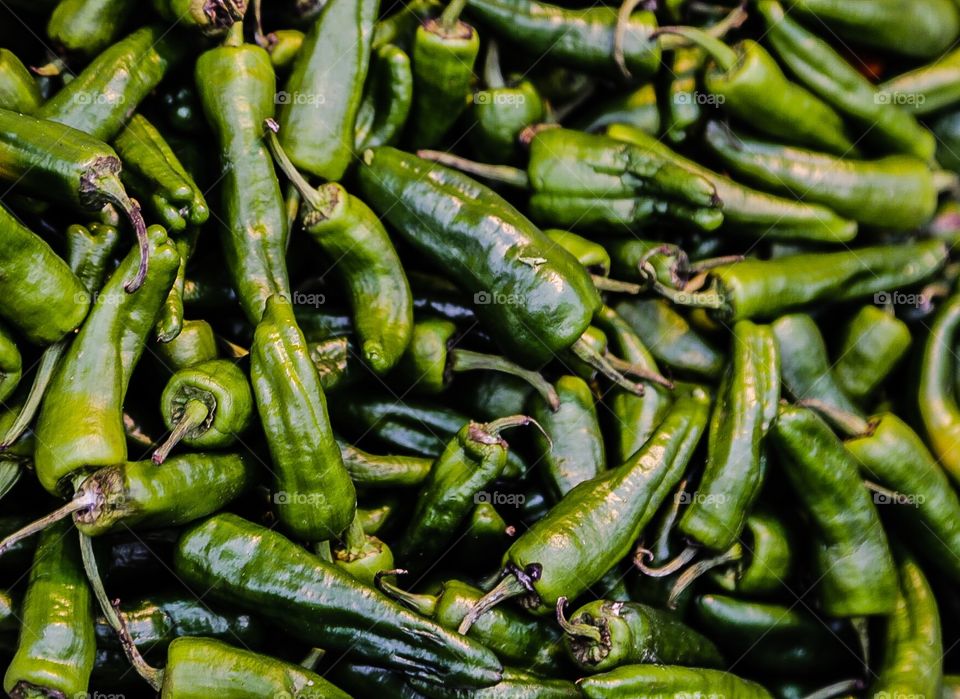 Closeup on Green chilli