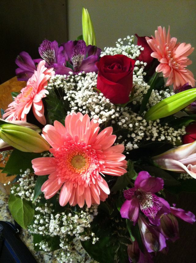 Moms day flowers. Before my husband and i were married and I became the twins step mom, he made sure I was celebrated on Mother's Day. 