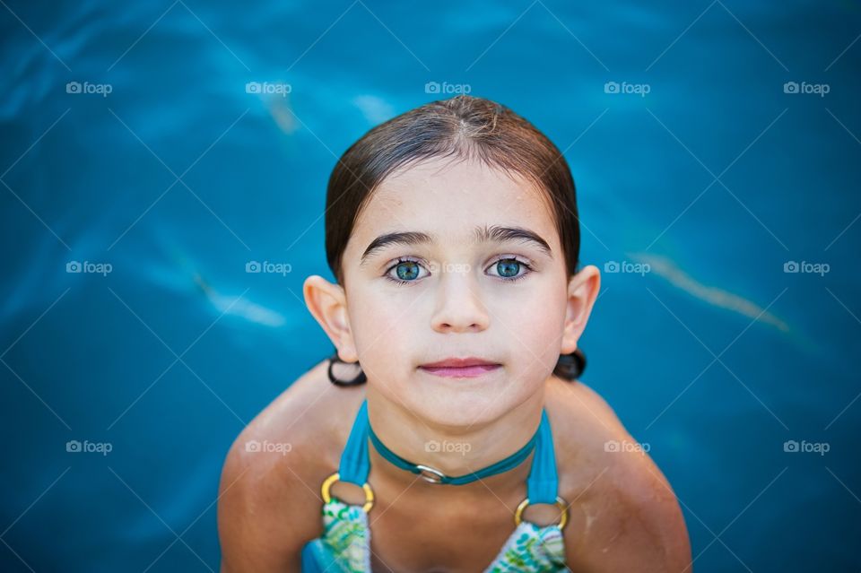 Young girl in pool
