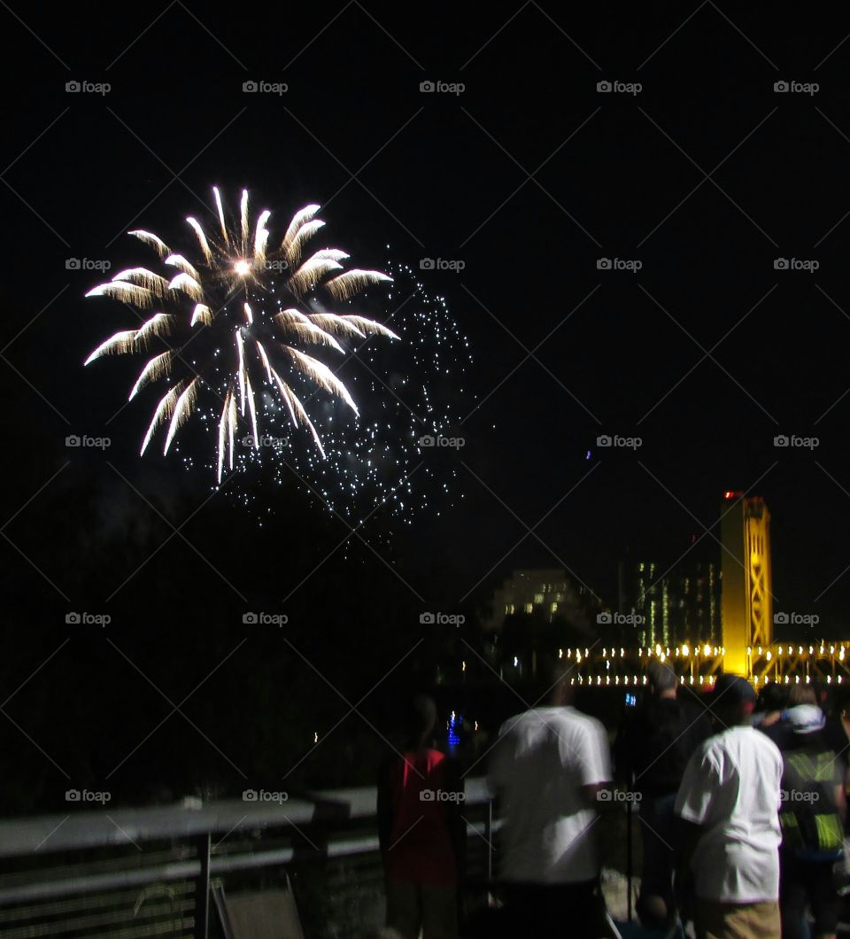 fireworks over River Front