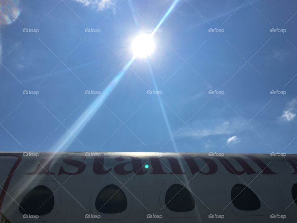 Plane with sun
