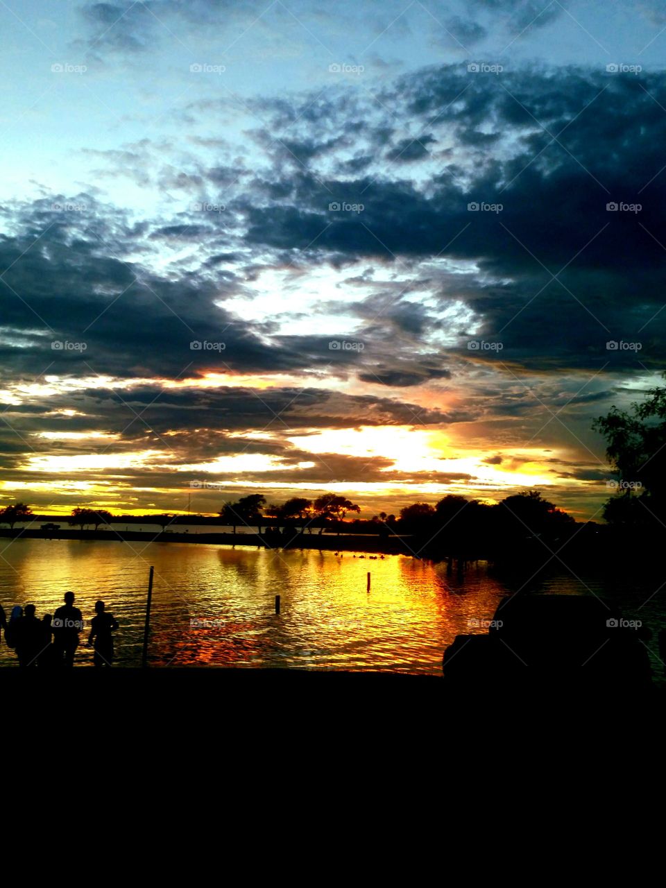 Midsummer sunset over Lake Corpus Christi.