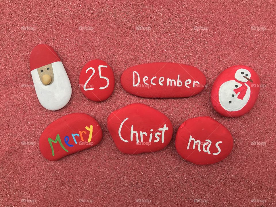 25 December Merry Christmas on stones 