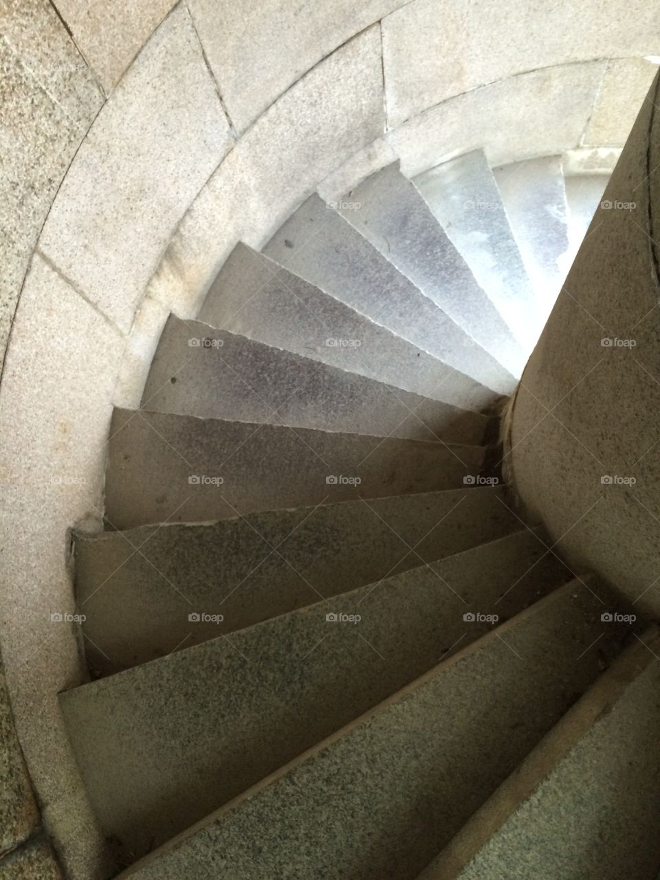 Top of stone spiral staircase