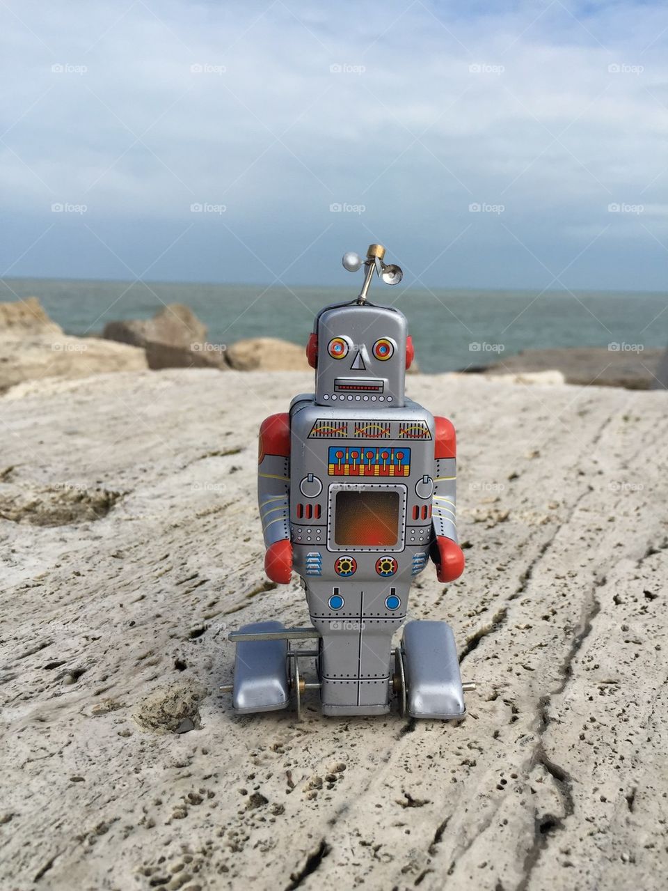 Retro style tin toy robot 
