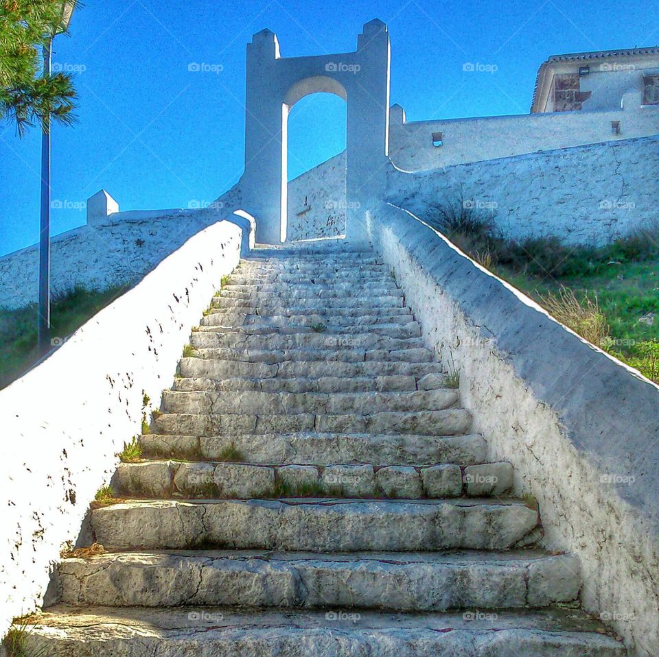 Upstairs. Hermitage of Virgen de Criptana, Campo de Criptana, La Mancha, Spain